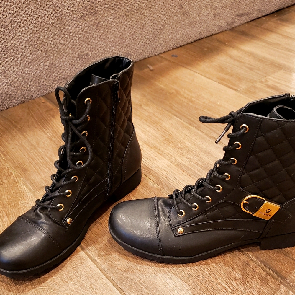 Guess Black & gold boots.
